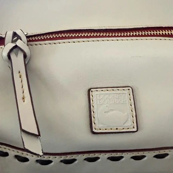Dooney & Bourke NEW White Leather Satchel With Whip Stitching $498 MSRP NWT - Picture 7 of 16